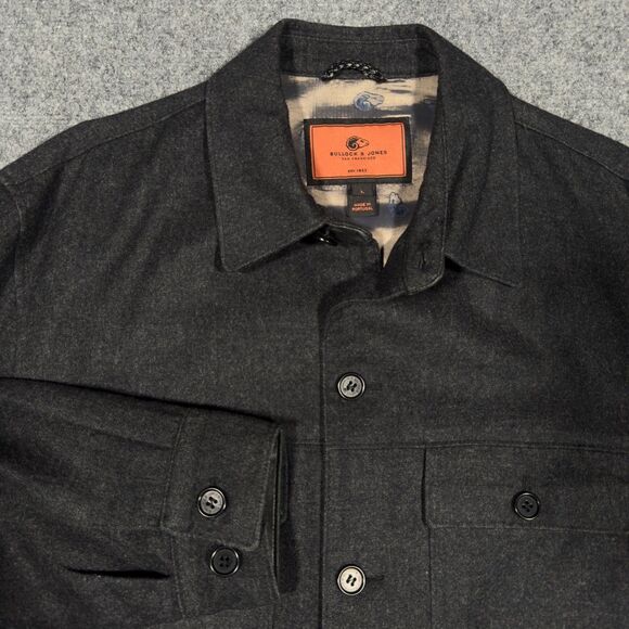 Bullock & Jones San Francisco Jacket Coat Wool Leather Trimmed Men's Large - Picture 1 of 10